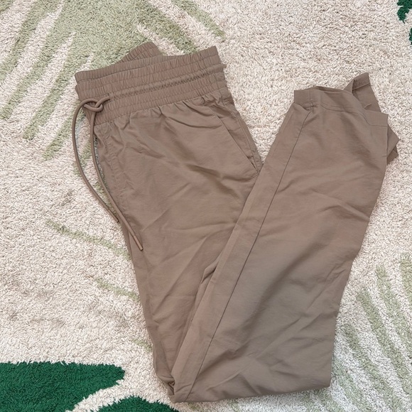 Tan Joggers with Slim Fit Waistband - Picture 3 of 3